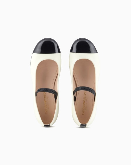 Armani Bailarinas De Napa Con Punta De Charol