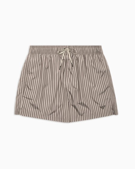 Armani Bañador tipo pantalón corto a rayas bicolor