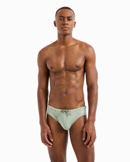 Armani Bañador Tipo Slip Con Fantasía A Rayas