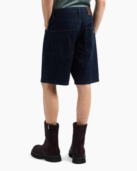Armani Bermudas Cinco Bolsillos De Denim Lavado