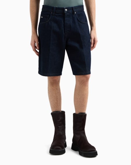 Armani Bermudas Cinco Bolsillos De Denim Lavado