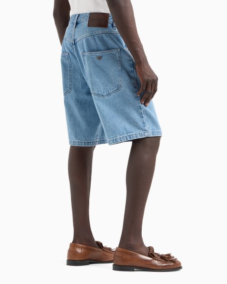 Armani Bermudas Cinco Bolsillos De Denim Lavado