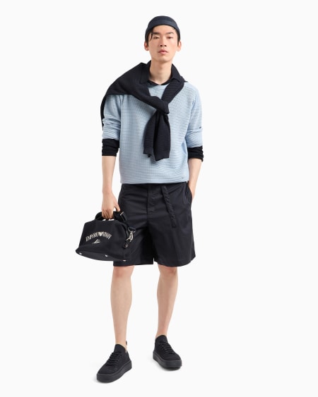 Armani Bermudas De Algodón Pima Con Cinturón