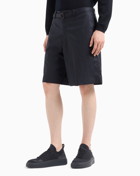 Armani Bermudas De Algodón Pima Con Cinturón