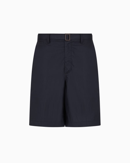 Armani Bermudas De Algodón Pima Con Cinturón