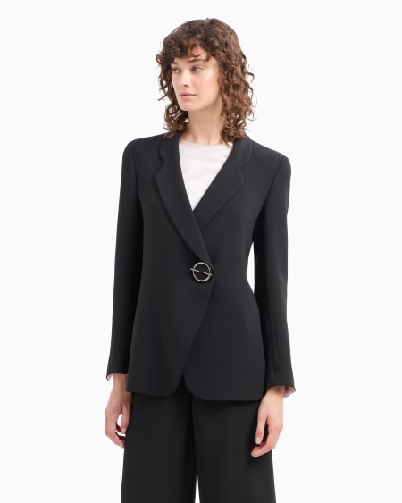 Armani Blazer De Crepé De Cady Con Cierre Joya
