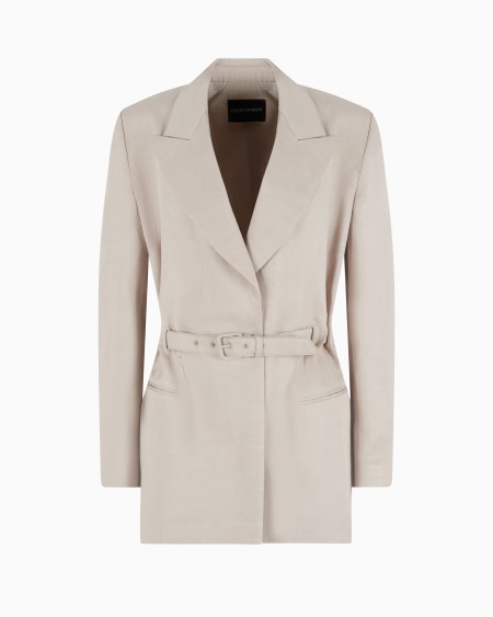 Armani Blazer en mezcla de lino con cinturón