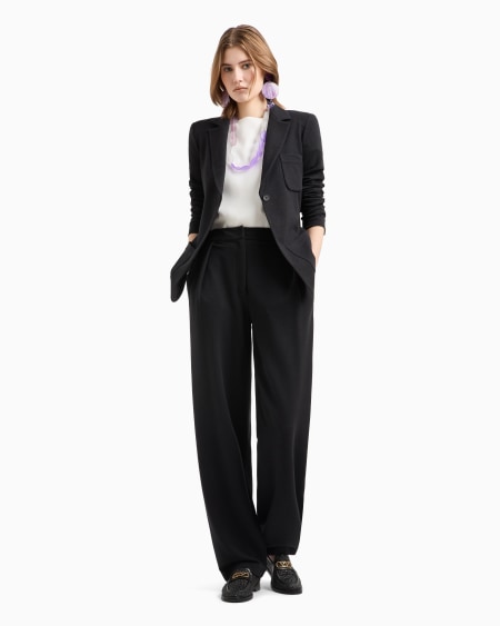 Armani Blusa De Cady Técnico Con Bajo Fruncido