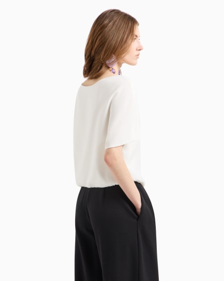 Armani Blusa De Cady Técnico Con Bajo Fruncido