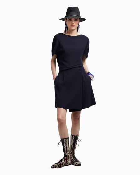 Armani Blusa De Cady Técnico Con Bajo Fruncido