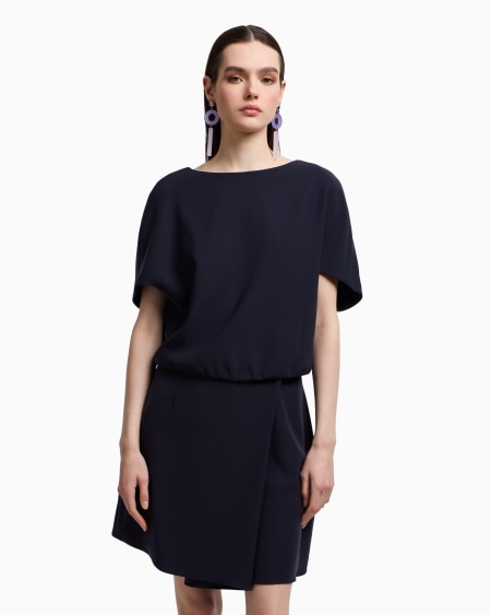 Armani Blusa De Cady Técnico Con Bajo Fruncido