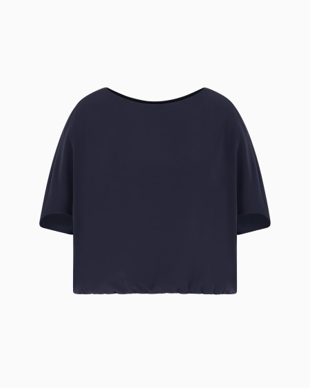 Armani Blusa de cady técnico con bajo fruncido