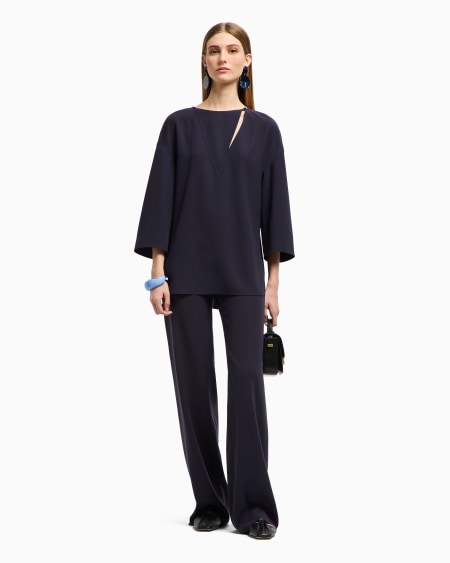 Armani Blusa De Cady Técnico Cortado A Láser