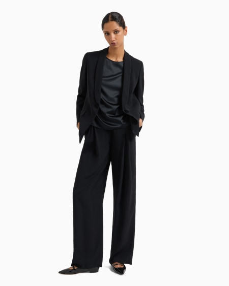 Armani Blusa De Manga Corta En Raso De Seda