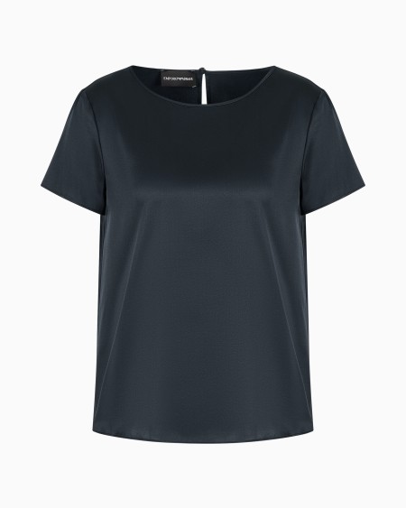 Armani Blusa de manga corta en raso de seda