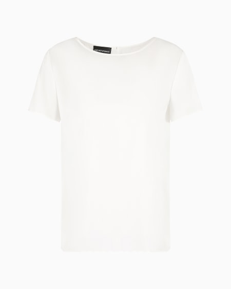 Armani Blusa de manga corta en raso de seda