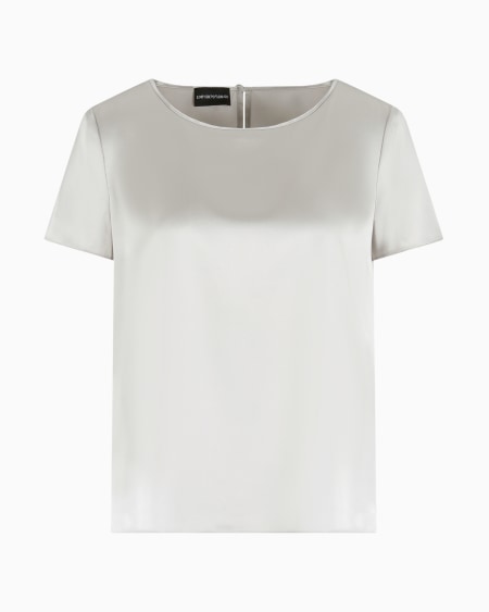 Armani Blusa de manga corta en raso de seda