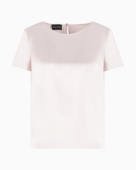 Armani Blusa De Manga Corta En Raso De Seda