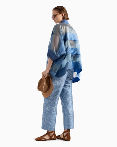 Armani Blusa De Manga Corta En Raso De Seda