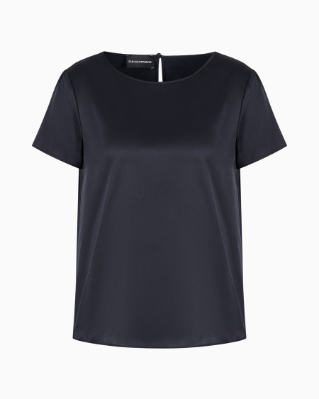 Armani Blusa de manga corta en raso de seda