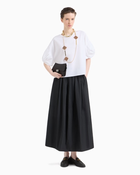 Armani Blusa De Popelina Con Torchón En Las Mangas