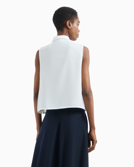 Armani Blusa Sin Mangas De Crepé Fluido