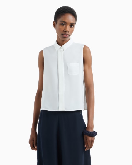 Armani Blusa Sin Mangas De Crepé Fluido