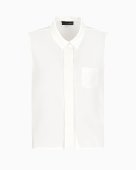Armani Blusa sin mangas de crepé fluido