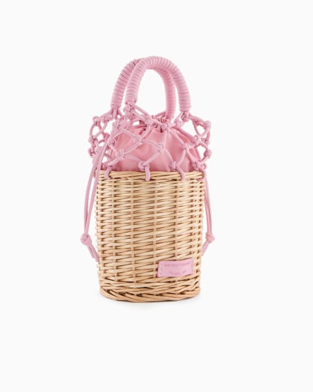 Armani Bolso Cubo De Mimbre Trenzado