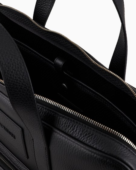 Armani Bolso Modelo Business De Piel Abatanada