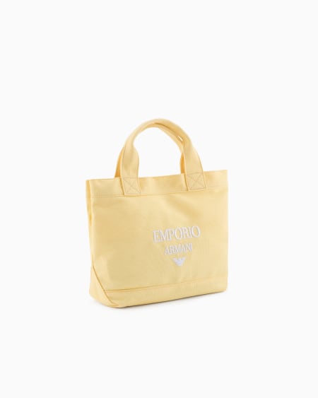 Armani Bolso Shopper De Lona Con Logotipo Bordado