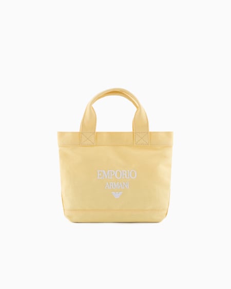 Armani Bolso shopper de lona con logotipo bordado