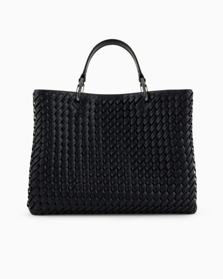 Armani Bolso Shopper MyEA Mediano En Piel Trenzada