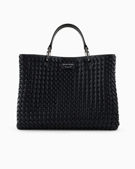 Armani Bolso shopper MyEA mediano en piel trenzada