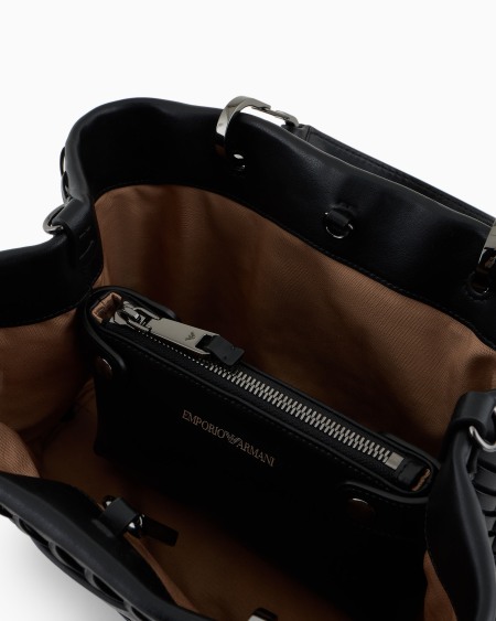 Armani Bolso Shopper MyEA Pequeño En Piel Trenzada