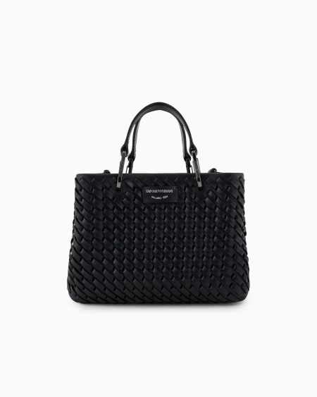 Armani Bolso shopper MyEA pequeño en piel trenzada