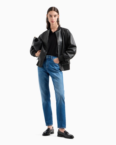 Armani Bomber En Napa De Cordero Semianilina