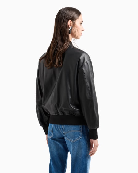 Armani Bomber En Napa De Cordero Semianilina