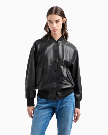 Armani Bomber En Napa De Cordero Semianilina