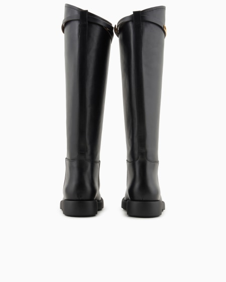 Armani Botas De Piel Con Correa Con Logotipo Icon