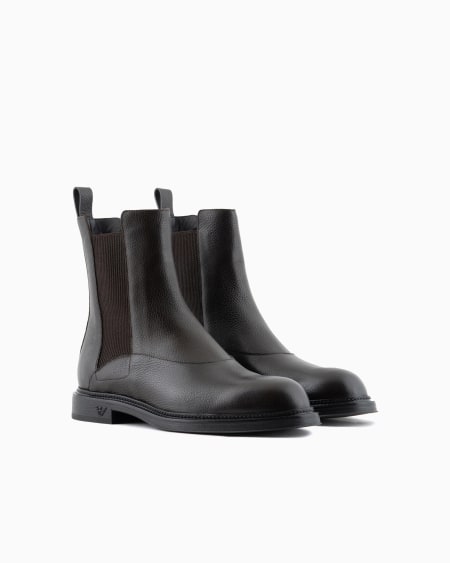 Armani Botín Bajo Chelsea De Cuero Plena Flor