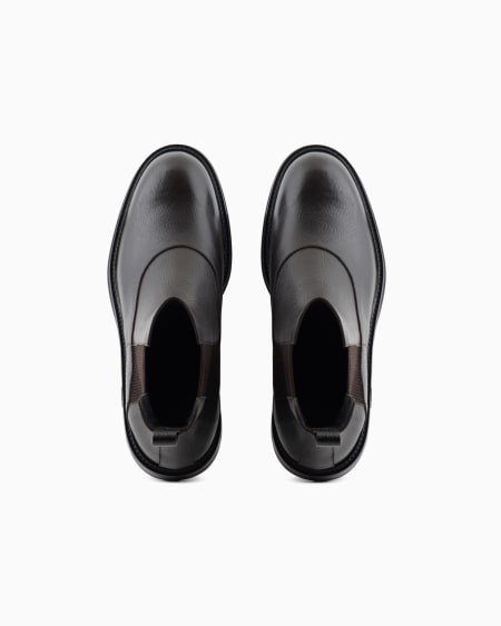 Armani Botín Bajo Chelsea De Cuero Plena Flor