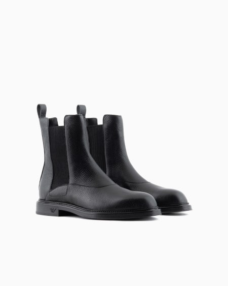 Armani Botín Bajo Chelsea De Cuero Plena Flor