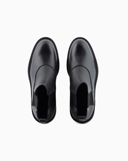 Armani Botín Bajo Chelsea De Cuero Plena Flor