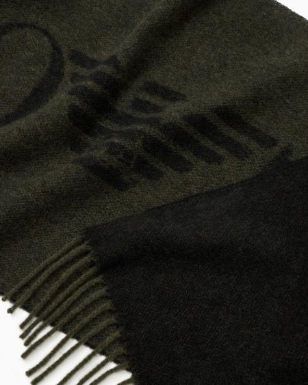 Armani Bufanda Bicolor De Lana Con Maxiinscripción
