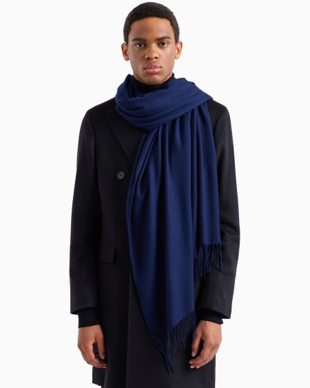 Armani Bufanda Con Flecos Y Estampado De águila