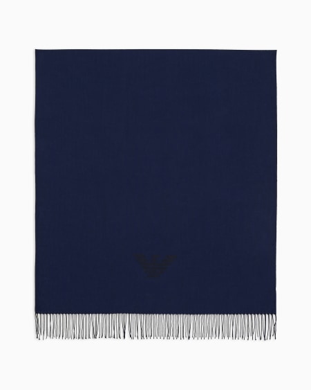 Armani Bufanda Con Flecos Y Estampado De águila