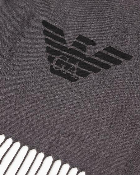 Armani Bufanda Con Flecos Y Estampado De águila