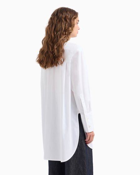 Armani Camisa Ancha De Algodón Con Plastrón