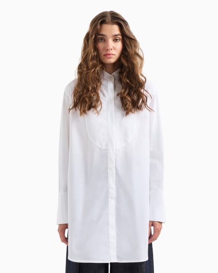 Armani Camisa Ancha De Algodón Con Plastrón